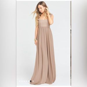 Show Me Your MuMu June Maxi Dress in Dune Ciffon